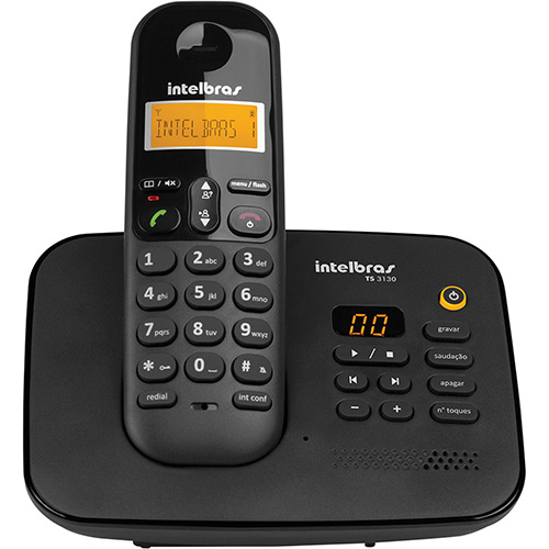 Telefone sem Fio Digital Intelbras TS3130 com Secretária Eletrônica